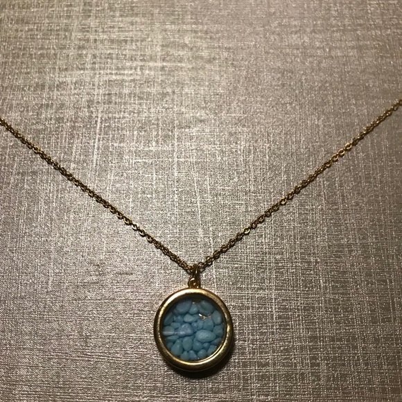 Gold Pendant with Blue Stones - Picture 2 of 2